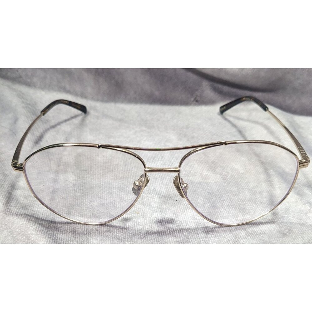 Diff Eyewear Scout Aviator Gold And Tortoise Blue Light Glasses